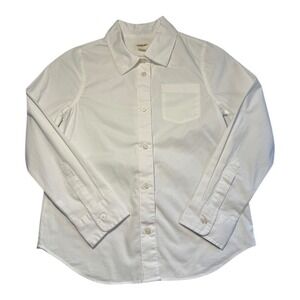 Crewcuts Girls' White Long Sleeve Button Down Shirt Size 8 NWT